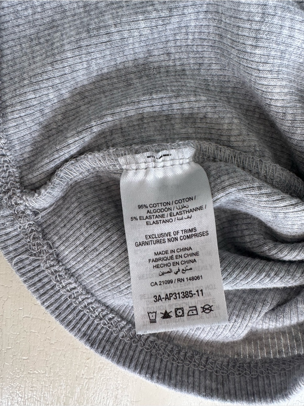 Ardene Gray Ribbed Cropped Tank - Picture 3 of 8
